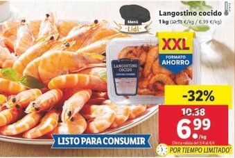 Lidl Langostino cocido 1kg oferta