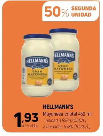 Coviran HELLMANN'S Mayonesa cristal 450 ml oferta