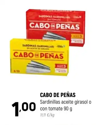 Coviran CABO DE PEÑAS Sardinillas aceite girasol o con tomate 90 g oferta