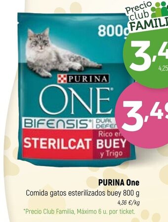 Coviran PURINA One Comida gatos esterilizados buey 800 g oferta