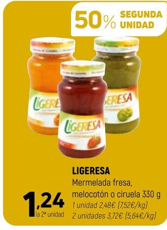 Coviran LIGERESA Mermelada fresa, melocotón o ciruela 330 g oferta