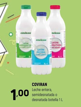 Coviran COVIRAN Leche entera, semidesnatada o desnatada botella 1 L oferta
