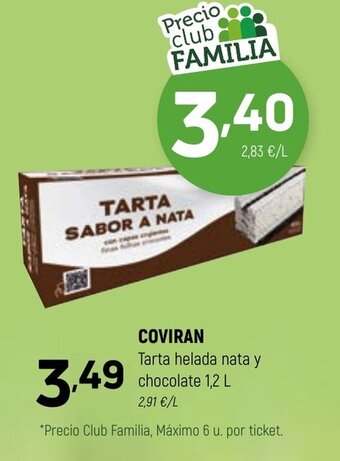 Coviran COVIRAN Tarta helada nata y chocolate 1,2 L oferta