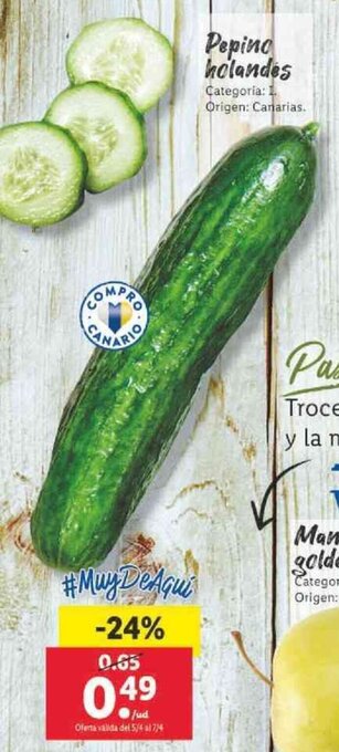 Lidl Pepino holandes oferta
