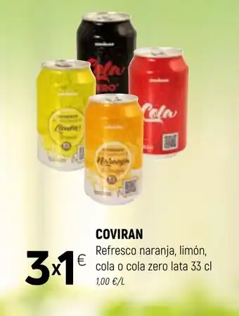 Coviran COVIRAN Refresco naranja, limón, cola o cola zero lata 33 cl oferta