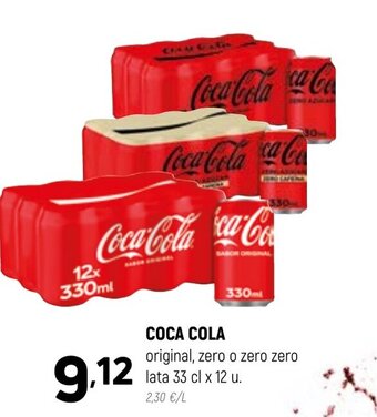 Coviran COCA COLA original, zero o zero zero lata 33 cl x 12 u. oferta