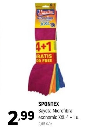 Coviran SPONTEX Bayeta Microfibra economic XXL 4 + 1 u. oferta