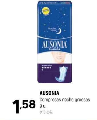 Coviran AUSONIA Compresas noche gruesas 9 u oferta