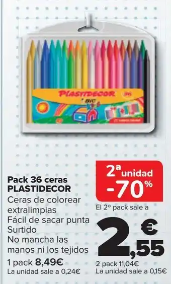 Carrefour Pack 36 ceras plastidecor oferta