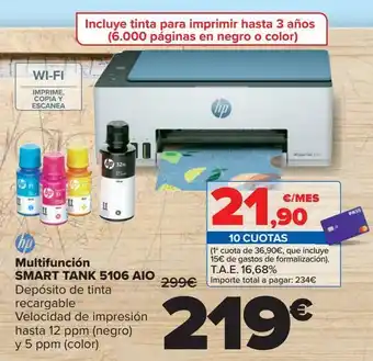 Carrefour Multifunción smart tank 5106 aio hp oferta