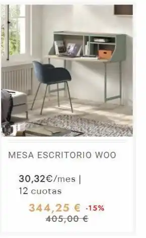 Muebles Rey C eges mesa escritorio woo 30,32€/mes | 12 cuotas 344,25 € -15% 405,00 € oferta