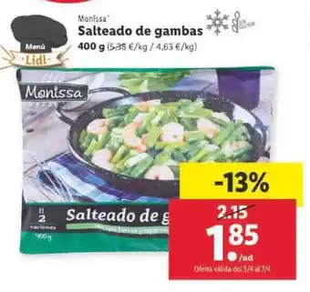 Lidl Monissa Salteado de gambas 400g oferta