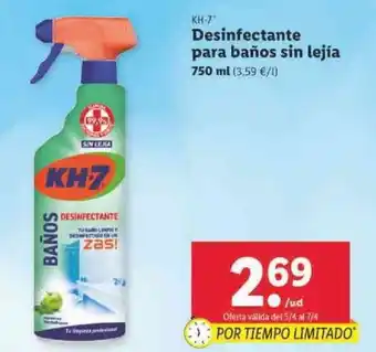 Lidl KH-7 Desinfectante para baños sin lejía 750ml oferta