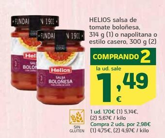 HiperDino Salsa de tomate helios oferta