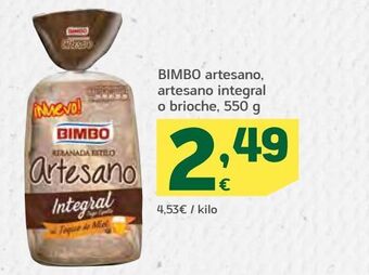 HiperDino Pan de molde bimbo oferta