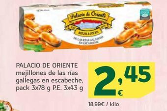HiperDino Mejillones en escabeche palacio de oriente oferta