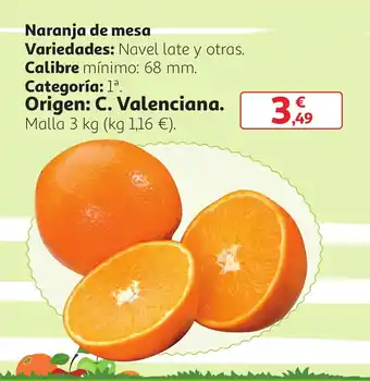Alcampo Naranja de mesa Navel late y otras, Malla 3kg oferta