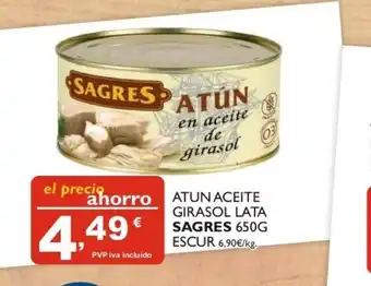 Sagres Atun Aceite Girasol Lata 650g Escur