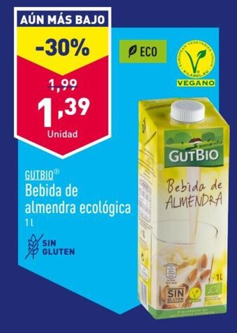 ALDI GUTBIO Bebida de almendra ecológica oferta