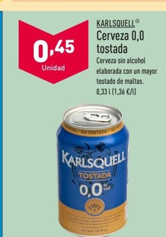 ALDI KARLSQUELL Cerveza 0,0 tostada oferta