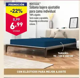 ALDI NOVITESSEⓇ Sábana bajera ajustable para cama individual oferta