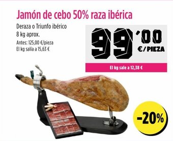 AhorraMas Jamón de cebo 50% raza ibérica oferta
