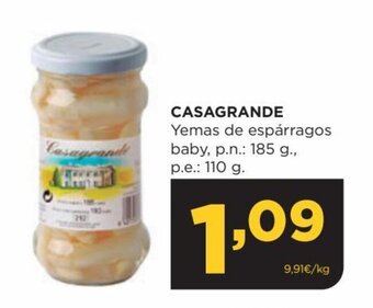 Alimerka CASAGRANDE Yemas de espárragos baby, p.n.: 185 g., p.e.: 110 g. oferta