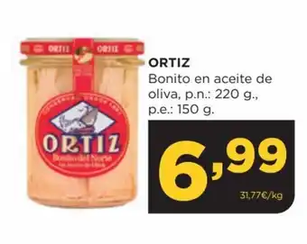 Alimerka ORTIZ Bonito en aceite de oliva, p.n.: 220 g., p.e.: 150 g. oferta
