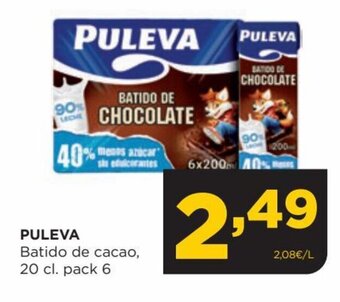 Alimerka PULEVA Batido de cacao, 20 cl. pack 6 oferta