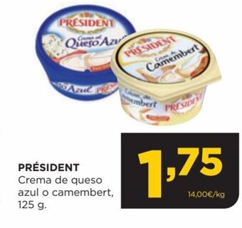 Alimerka PRÉSIDENT Crema de queso azul o camembert, 125 g. oferta