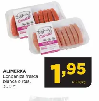Alimerka ALIMERKA Longaniza fresca blanca o roja, oferta