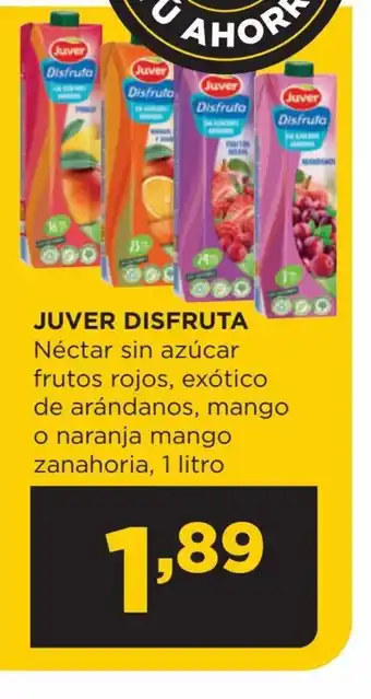 Alimerka JUVER DISFRUTA Néctar sin azúcar frutos rojos, exótico de arándanos, mango o naranja mango zanahoria, 1 litro oferta