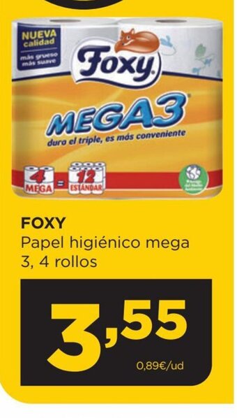 Alimerka FOXY Papel higiénico mega 3, 4 rollos oferta