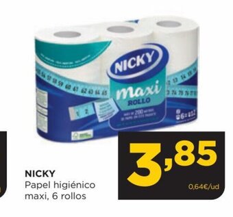 Alimerka NICKY Papel higiénico maxi, 6 rollos oferta