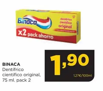 Alimerka BINACA Dentífrico científico original, 75 ml. pack 2 oferta