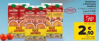 Carrefour Gazpacho o salmorejo alvalle oferta