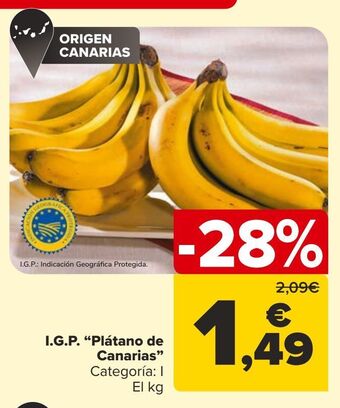 Carrefour I.g.p plátano de canarias oferta