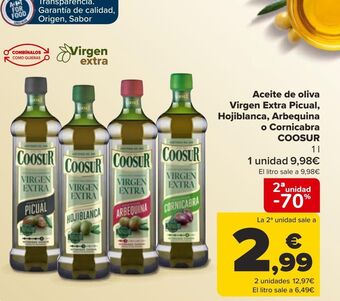 Carrefour Aceite de oliva virgen extra picual, hojiblanca, arbequina o cornicabra coosur oferta