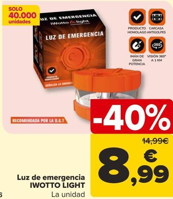 Carrefour Luz de emergencia iwotto light oferta