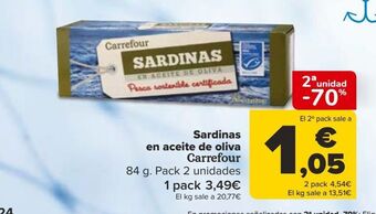 Carrefour Sardinas en aceite de oliva carrefour oferta