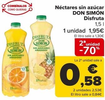 Carrefour Néctares sin azúcar don simon disfruta oferta