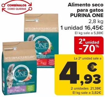 Carrefour Alimento seco para gatos purina one oferta