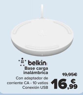 Carrefour Belkin base carga inalámbrica oferta