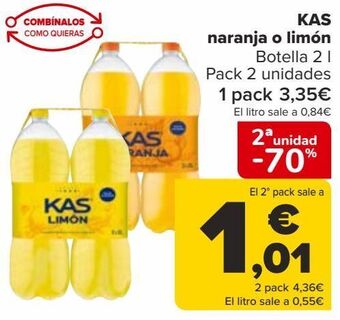 Carrefour Kas naranja o limón oferta
