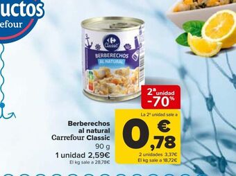 Carrefour Berberechos al natural carrefour classic oferta