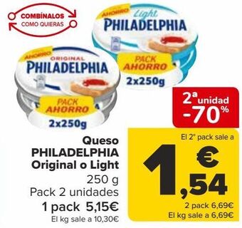 Carrefour Queso philadelphia original o light oferta