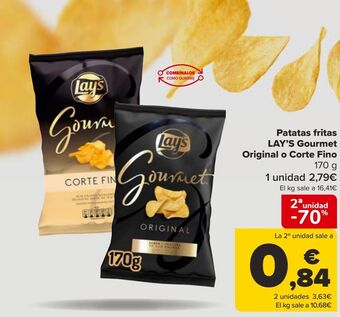 Carrefour Patatas fritas lay's gourmet original o corte fino oferta