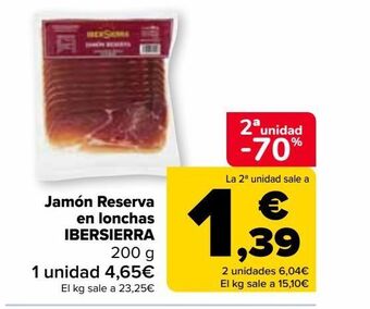Carrefour Market Jamón reserva en lonchas ibersierra oferta