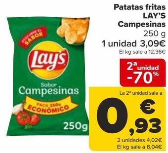 Carrefour Patatas fritas lay's campesinas oferta