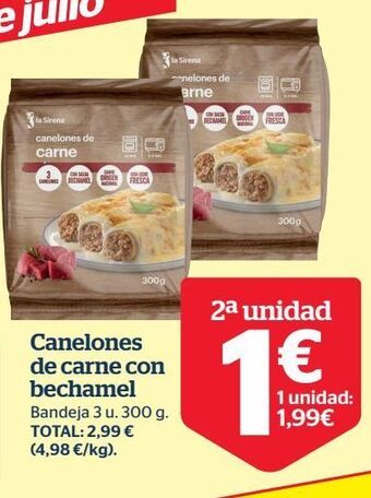 La Sirena Canelones de carne oferta